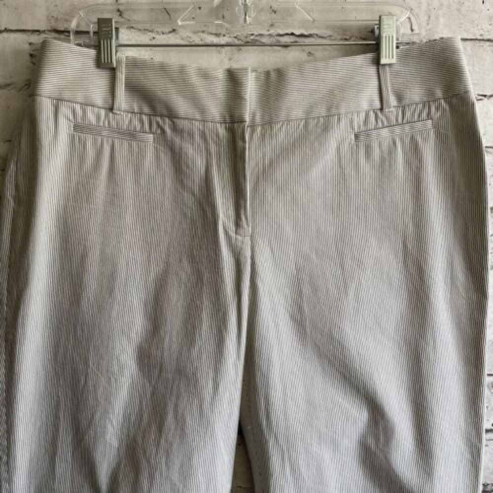 Ann Taylor Loft Marissa Cropped Petite pant; size 2; light gray and white stripe - Picture 5 of 9